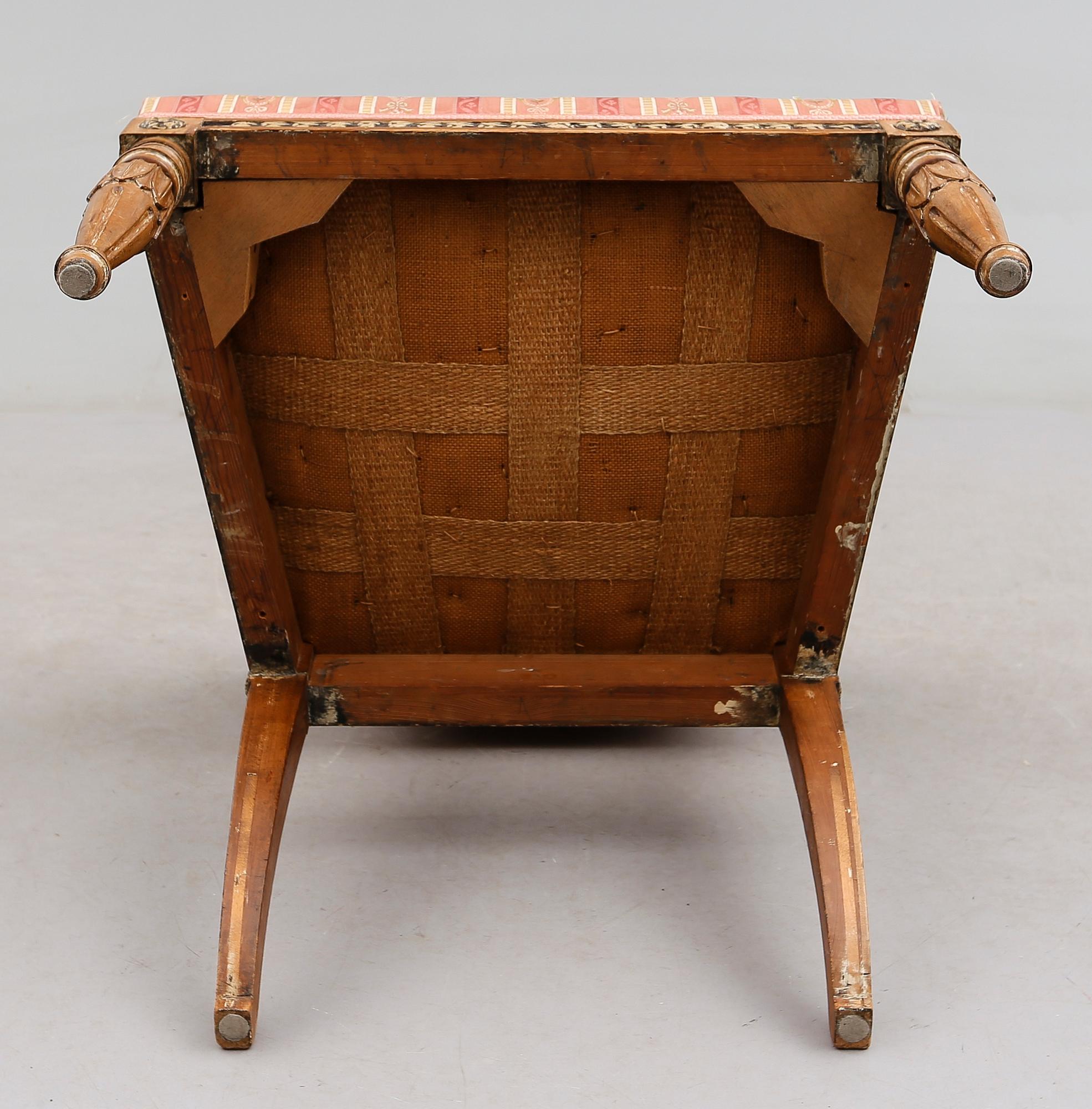 KARMSTOL, sengustaviansk stil, 1800-talets andra hälft.