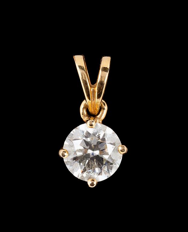 A brilliant cut diamond, app. 1.50 cts, pendant.