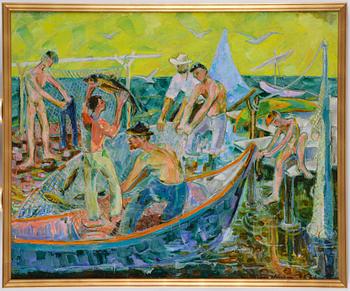 Reidar Särestöniemi, Fiskare med dagens fångst.