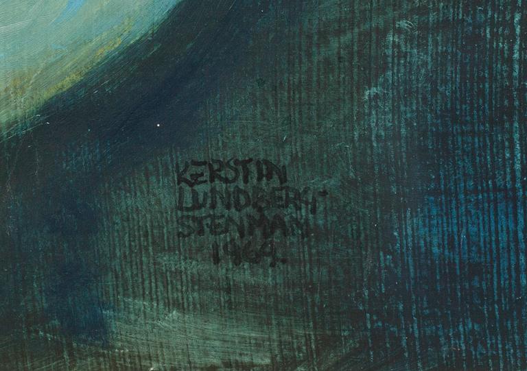 KERSTIN LUNDBERG-STENMAN, OLJA PÅ PANNÅ. Signerad och daterad 1964.