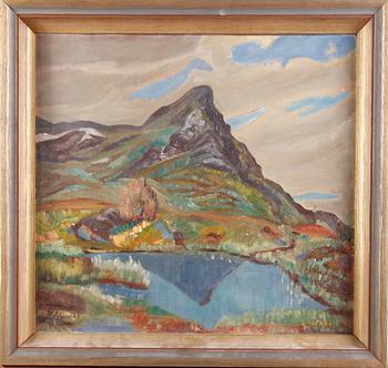 OKÄND KONSTNÄR, olja på duk, signerad och daterd P. Sahlin, 1940.