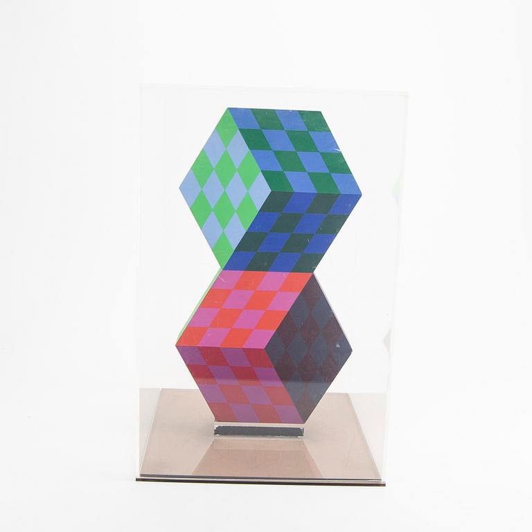 Victor Vasarely, skulptur multipel signerad.