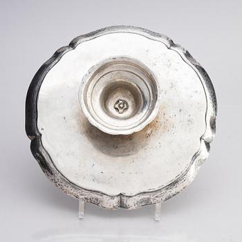 An 18th century silver tazza, mark of Johann Martin I Satzger, Augsburg 1747-1749.