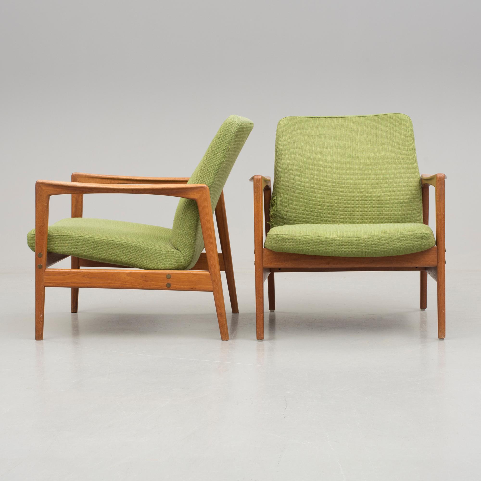 FÅTÖLJER ett par, troligen Folke Ohlson, Dux 1960-tal.