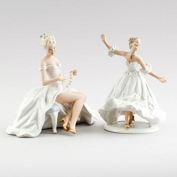 FIGURER, 2 st, porslin, Wallendorf, 1900-talets mitt.