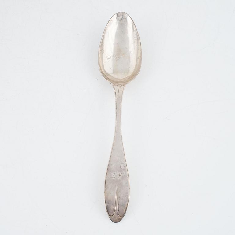 A Swedish Silver Serving Spoon, mark of Gustaf Georg Rehnberg, Norrköping 1806.