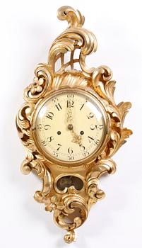 VÄGGPENDYL SAMT LAMPETTER, rokokostil, 1900-talets mitt.