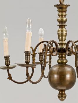 LJUSKRONA, mässing, barockstil, 1900-tal. H 85.