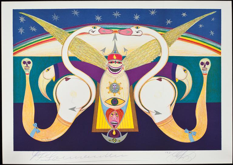 FRIEDRICH SCHRÖDER-SONNENSTERN, färglitografier, 5 st, signerade och numrerade i HC-upplaga, daterade 1971.