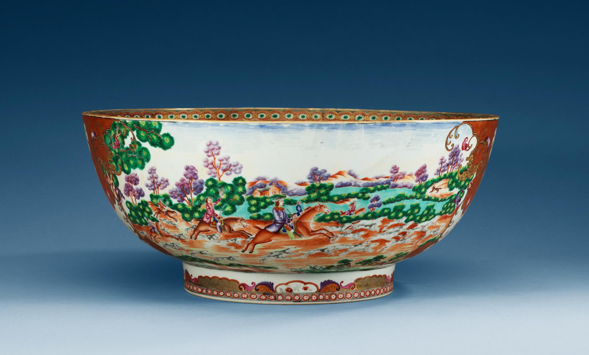BÅLSKÅL, kompaniporslin. Qing dynastin, Qianlong (1736-95).