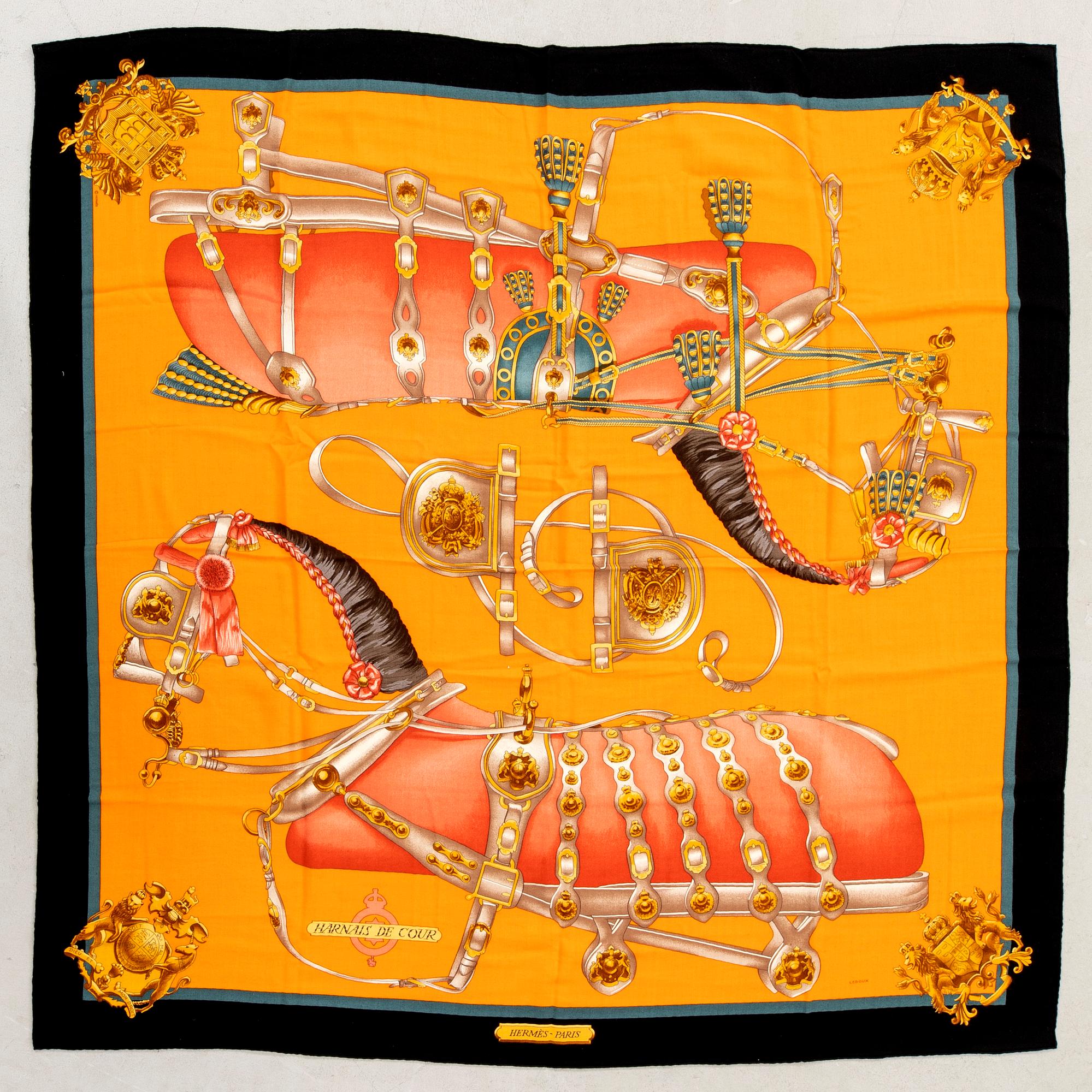 Hermès, sjal "Harnais de Cour".