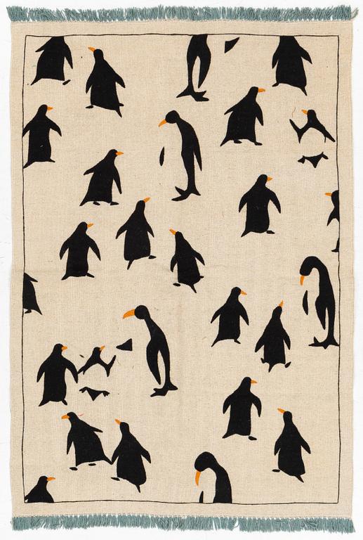 Rug, hand-embroidered Kelim, approx. 173 x 124 cm.