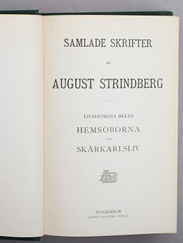 BÖCKER: August Strindbergs Samlade Verk, Albert Bonniers förlag, Stockholm 1910/20-tal, 55 volymer.