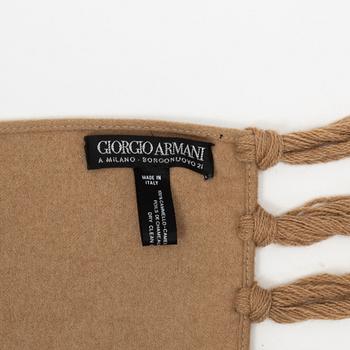 Giorgio Armani, a beige camel's hair scarf.