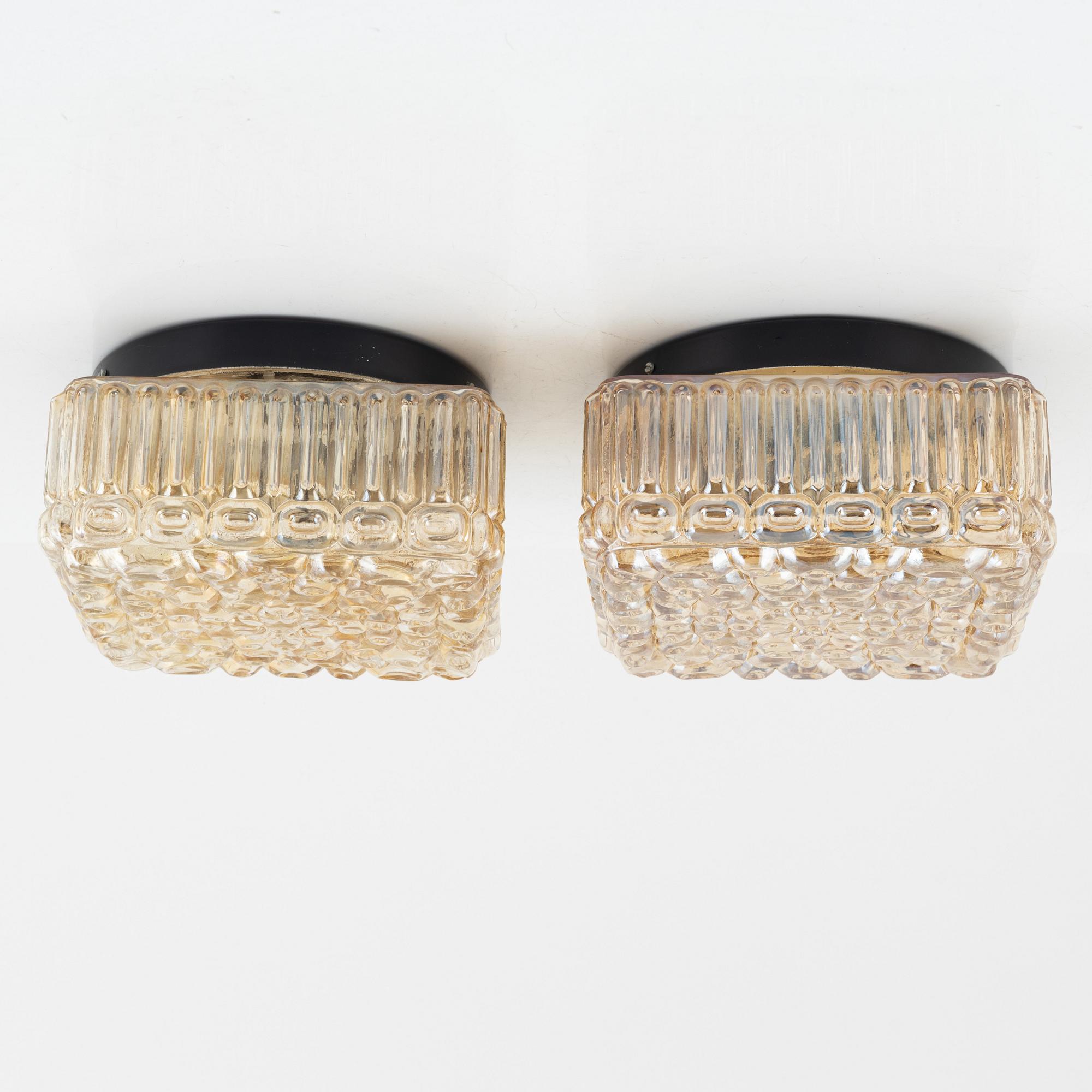 Helena Tynell, a pair of Ceiling Lamps, Glashütte Limburg, Germany.