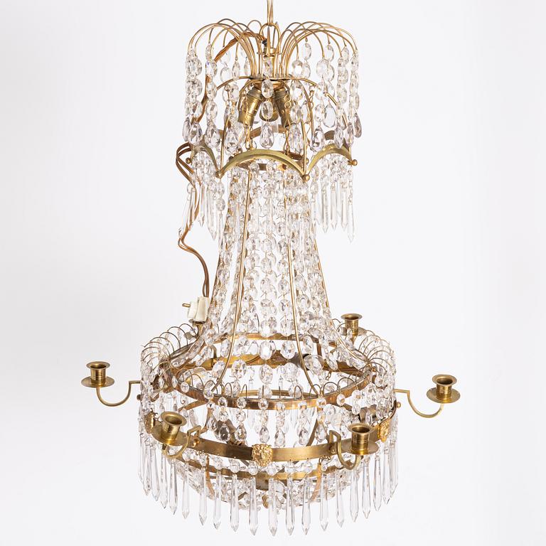 A Gustavian style chandelier, first half of the 20th Century.