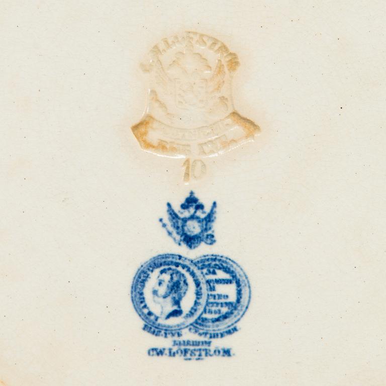 Matservis, 49 delar, Suotniemi fajans-och porslinsfabrik, 1842-93, Käkisalmi Finland.