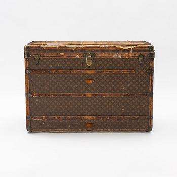 Louis Vuitton, a monogram canvas trunk from around year 1900.