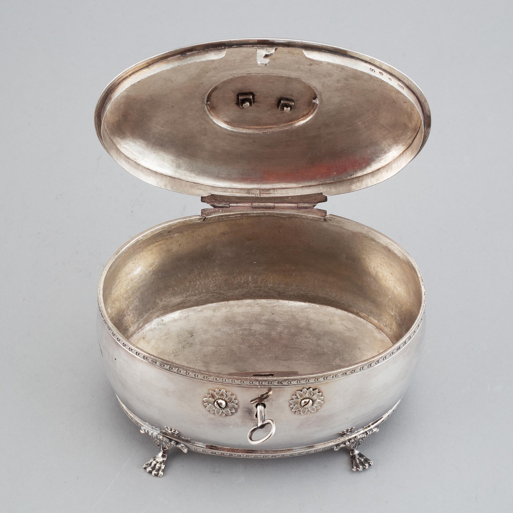 Johan Petter Grönvall, sockerskrin, silver, Stockholm 1820. Karl Johan.