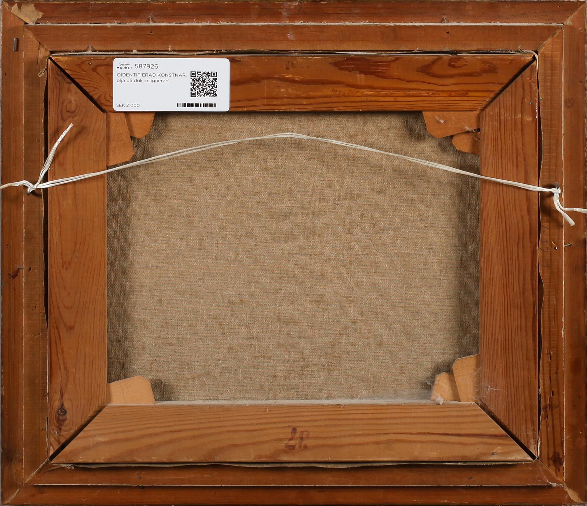 OIDENTIFIERAD KONSTNÄR, olja på duk, osignerad.