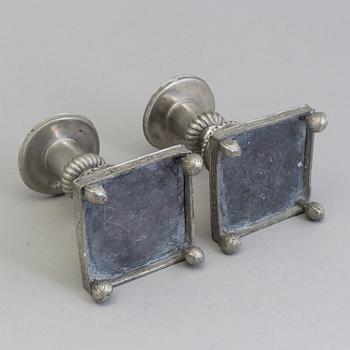 CANDLESTICKS, a pair, pewter, swedish, probably first half of the 19th century.