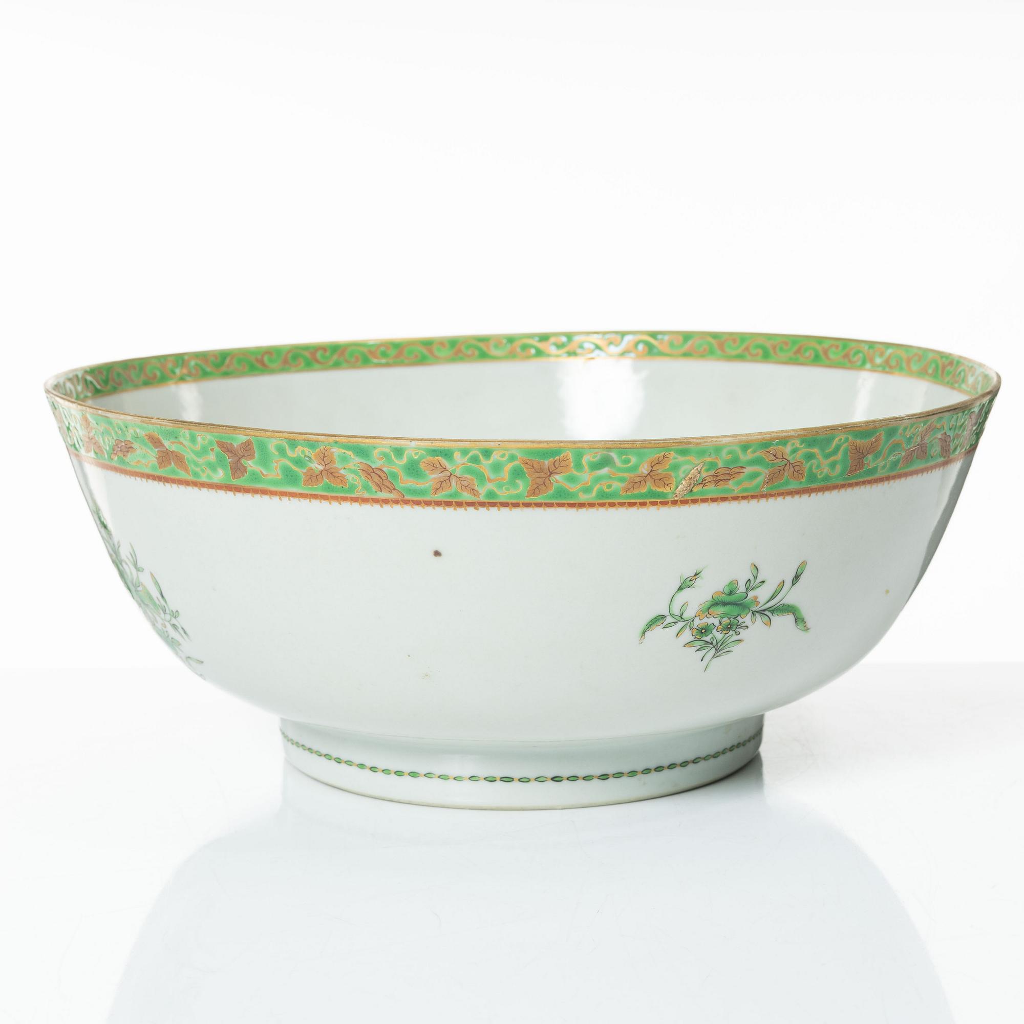 Bålskål, kompaniporslin, Qingdynastin, Qianlong (1736-95).