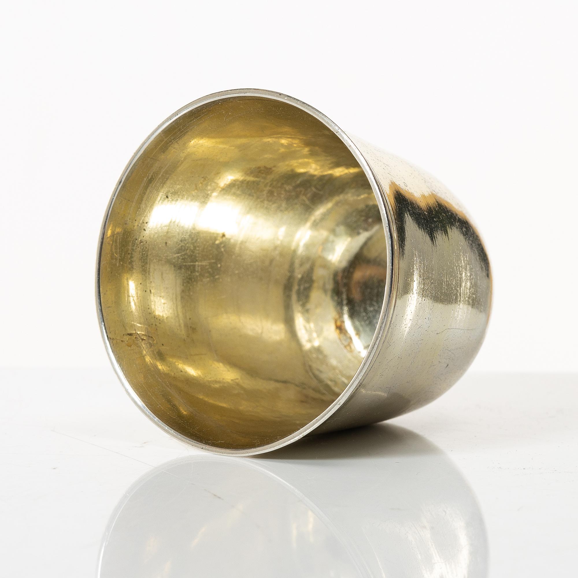 Delvis förgylld silver bägare, möjligen Strasbourg, mitten 1700-tal et.