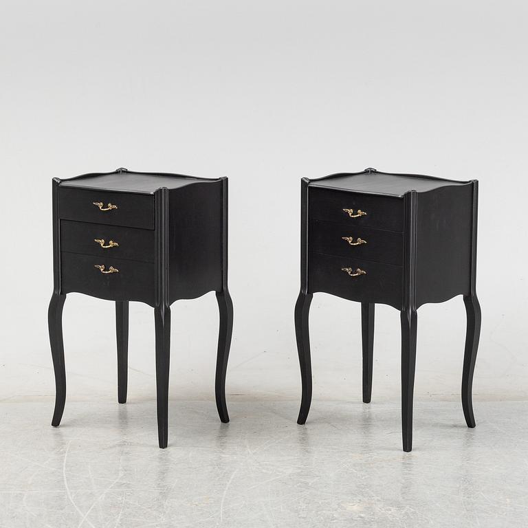 A pair of painted bedside tables, Rydén Möbler Ab, Nybro, late 20th Century.