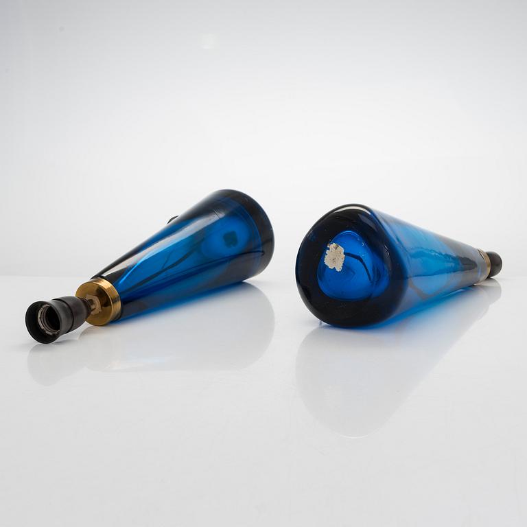 Bordslampor, ett par, glas, Venini, Italien, 1950-tal.