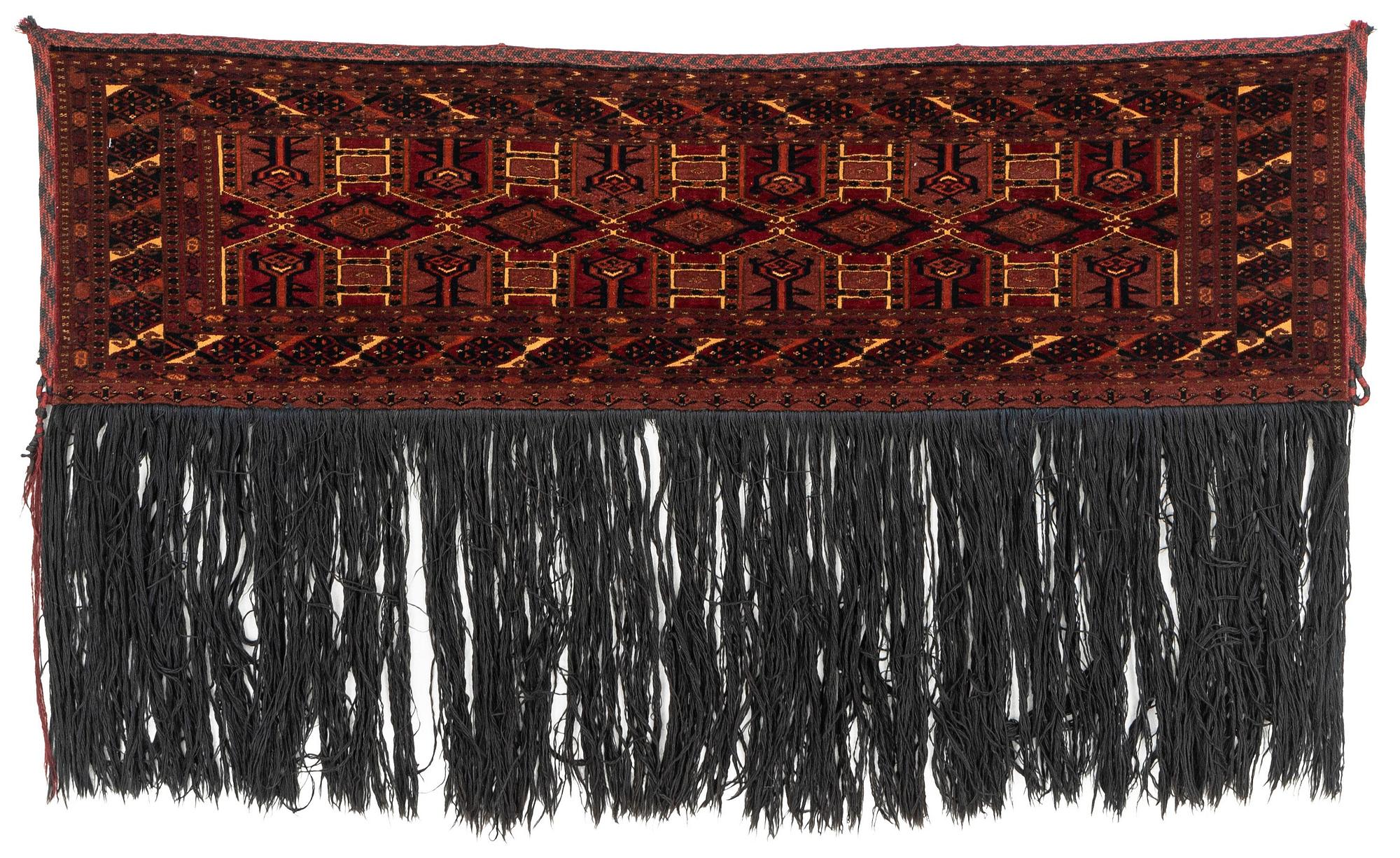 Antik Saryk Torba, part silk, ca 139 x 38 cm.