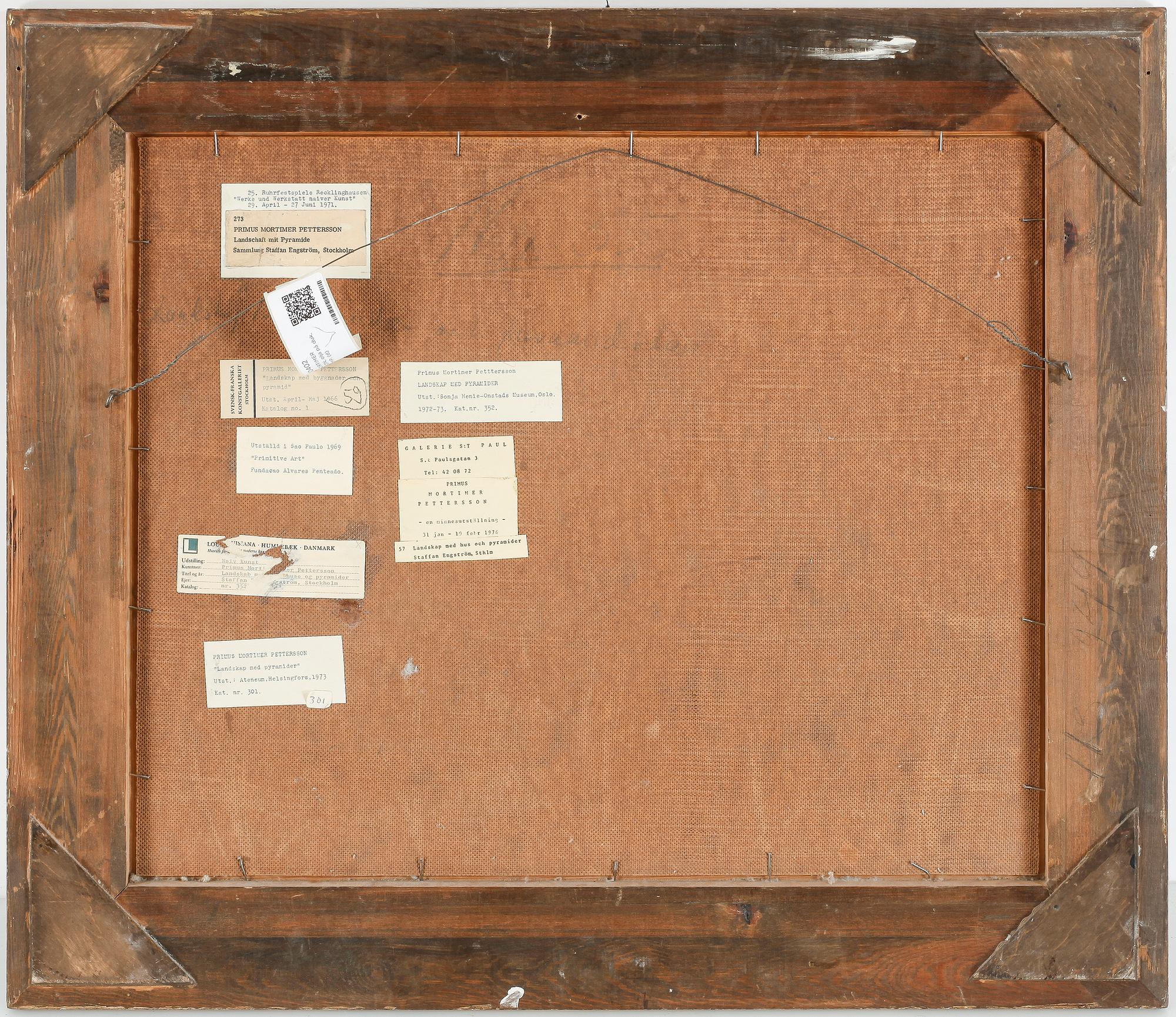 PRIMUS MORTIMER PETTERSSON, olja på duk, signerad PMP.