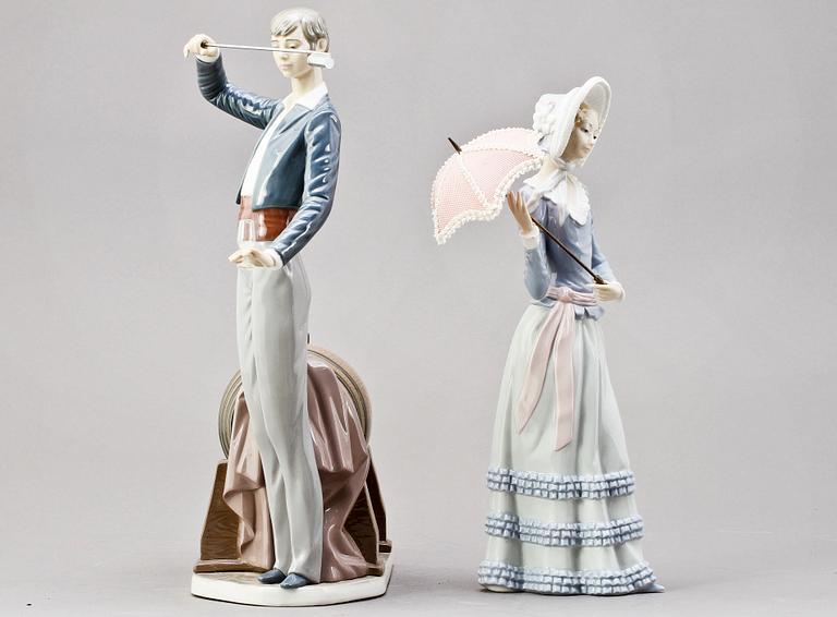 FIGURINER, porslin, två stycken, Lladro. Spanien 1900-tal.