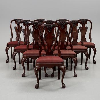 MATSALSMÖBLEMANG, 13 delar, senbarockstil, AB Mobilia, Malmö, 1900-talets första hälft.