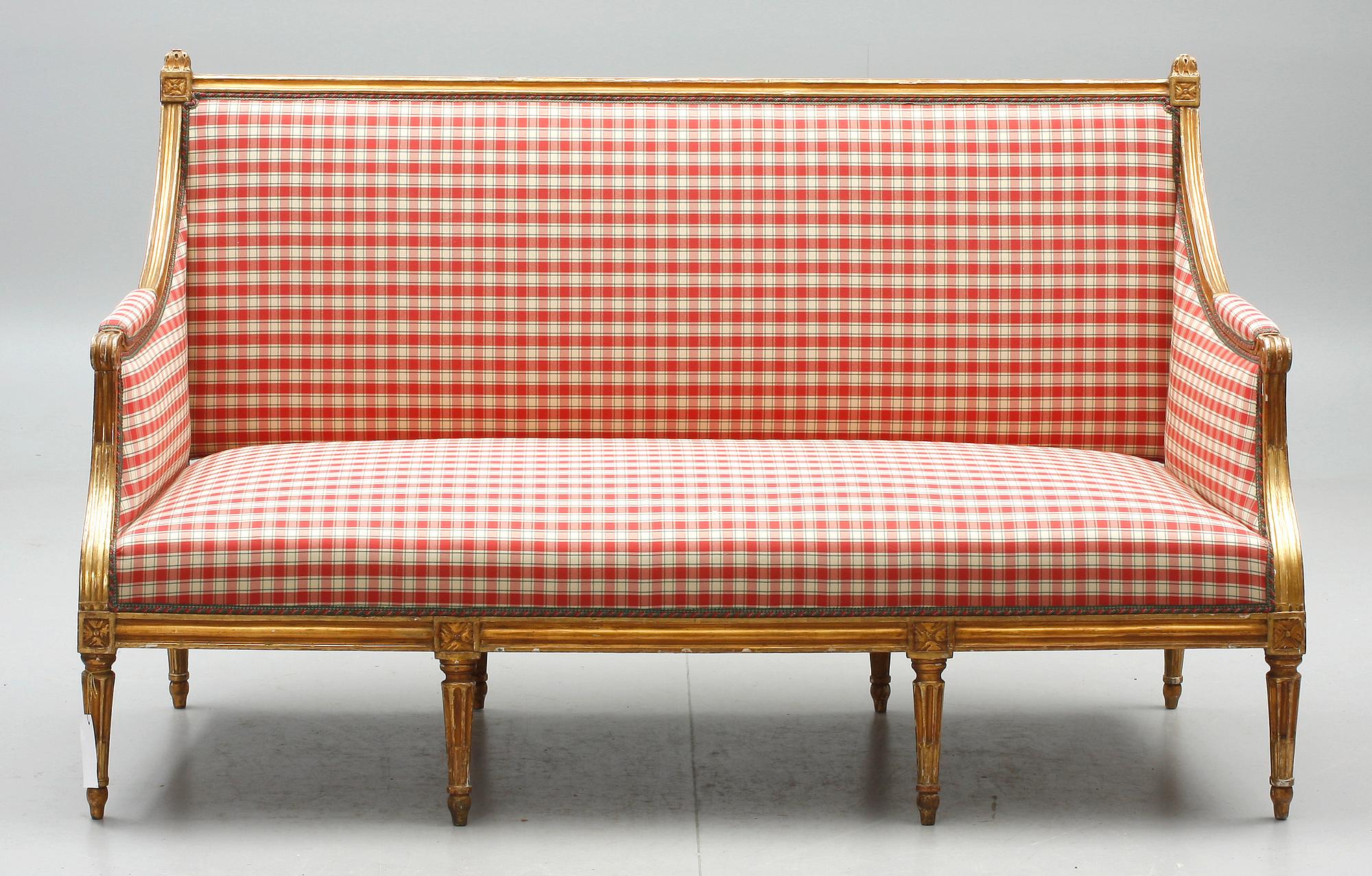 SALONGSGRUPP, 3 delar, gustaviansk stil, 1800-talets slut.