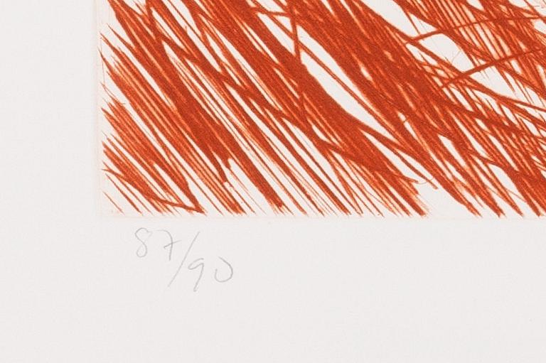 Ulf Trotzig, "King Sweeney", portfolio with nine colour etchings.