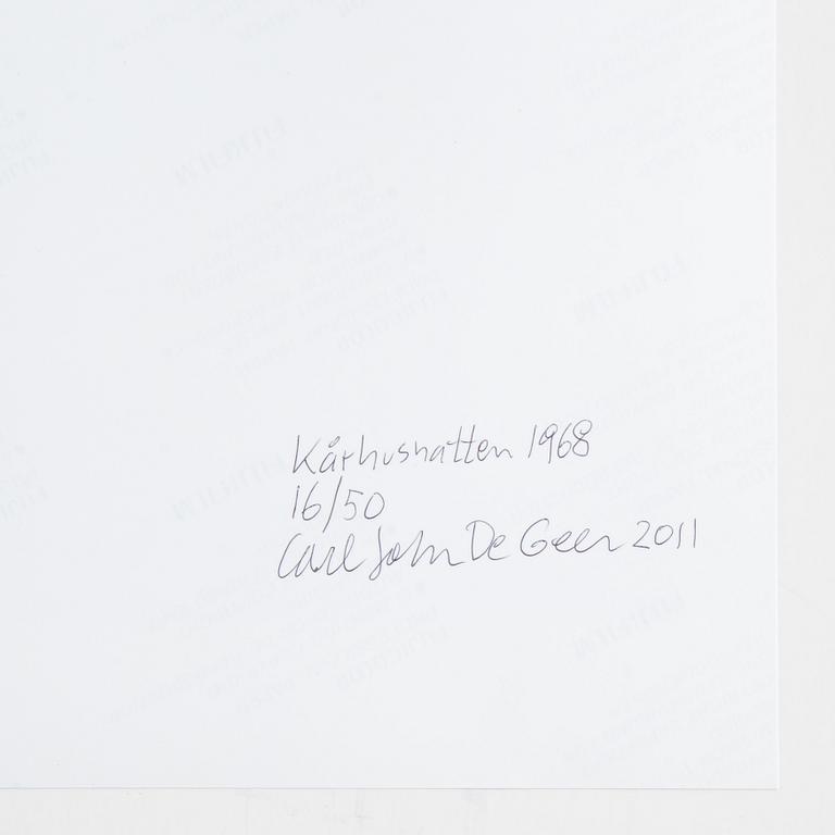 Carl Johan De Geer, photo, 2011, signed 16/50 verso.