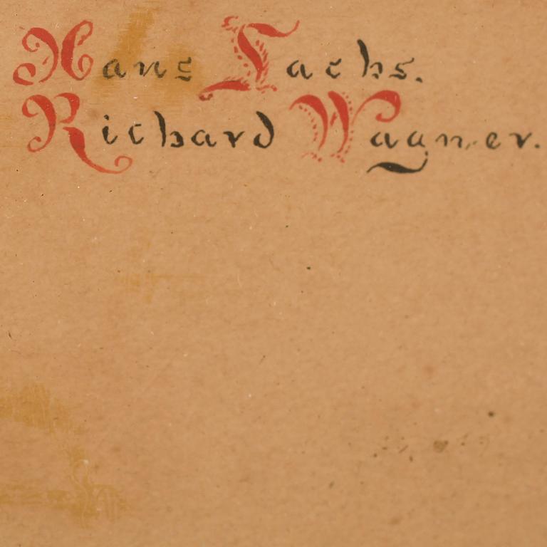 OKÄND KONSTNÄR, blandteknik, signerad Arthur J Schloss och daterad 1900.