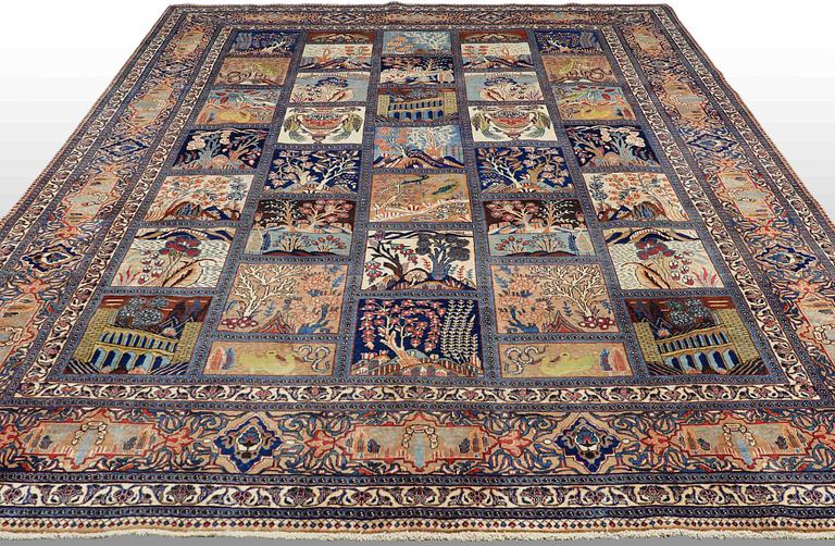 A CARPET, Figural Kashmar, around 390 x 292 cm.