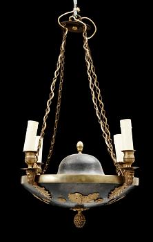 A Swedish Empire four-light hanging-lamp.