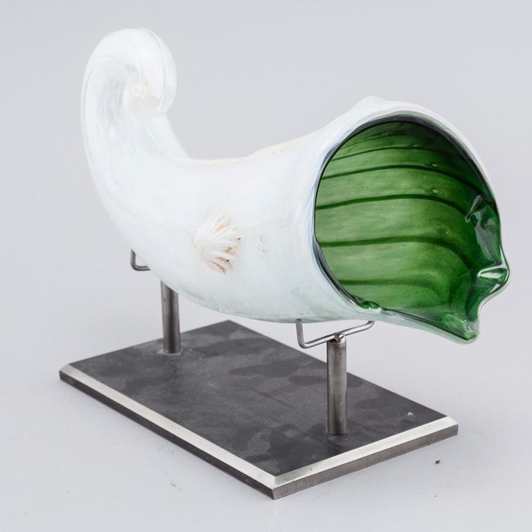 a glass object, signed and dated 1998.