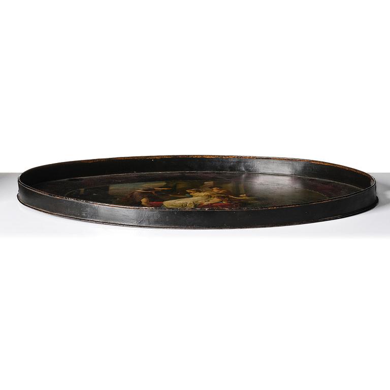 A Regency tole-peinte tray, early 19th century.