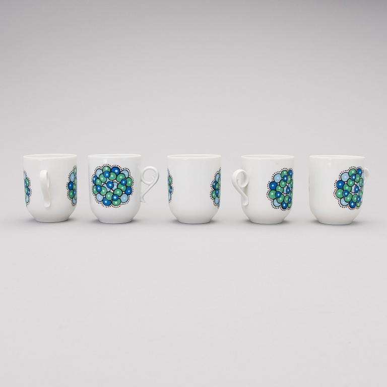 A 10-piece Marina porcelain coffee set by Arabia, 1970s.