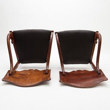 KARMSTOLAR, ett par, biedermeier, Ryssland 1800-talets mitt.