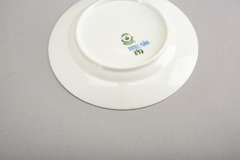 SERVIS ca 71 dlr, "Musselmalet helblonde", Royal Copenhagen Danmark 1900-talets andra hälft porslin.