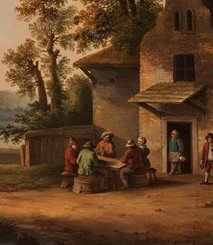 Jacob Philipp Hackert, Card players outside an inn.