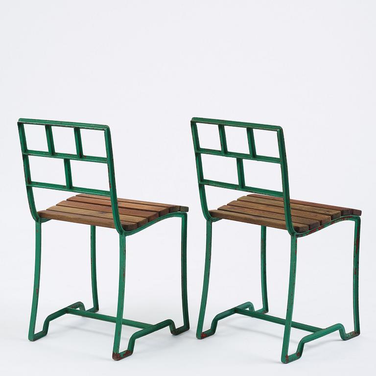 Carl Hörvik, a pair of garden chairs,  Sweden ca 1927-1929.