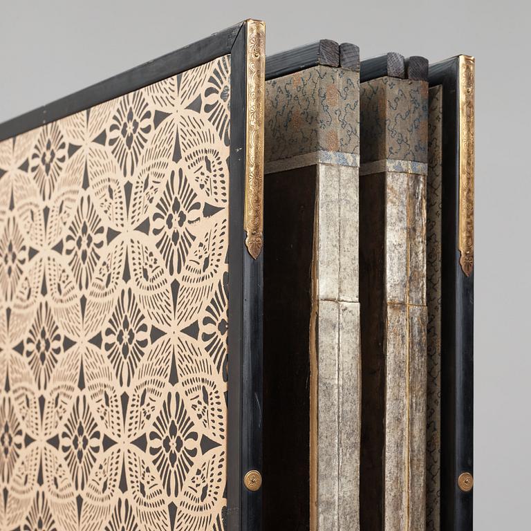 A Japanese six-fold screen, 19th Century.