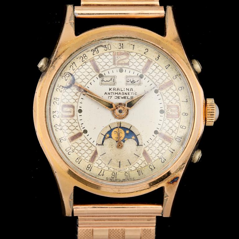 ARMBANDSUR, Kralina, Antimagnetic, 17 jewels, doublé, 1950-tal.