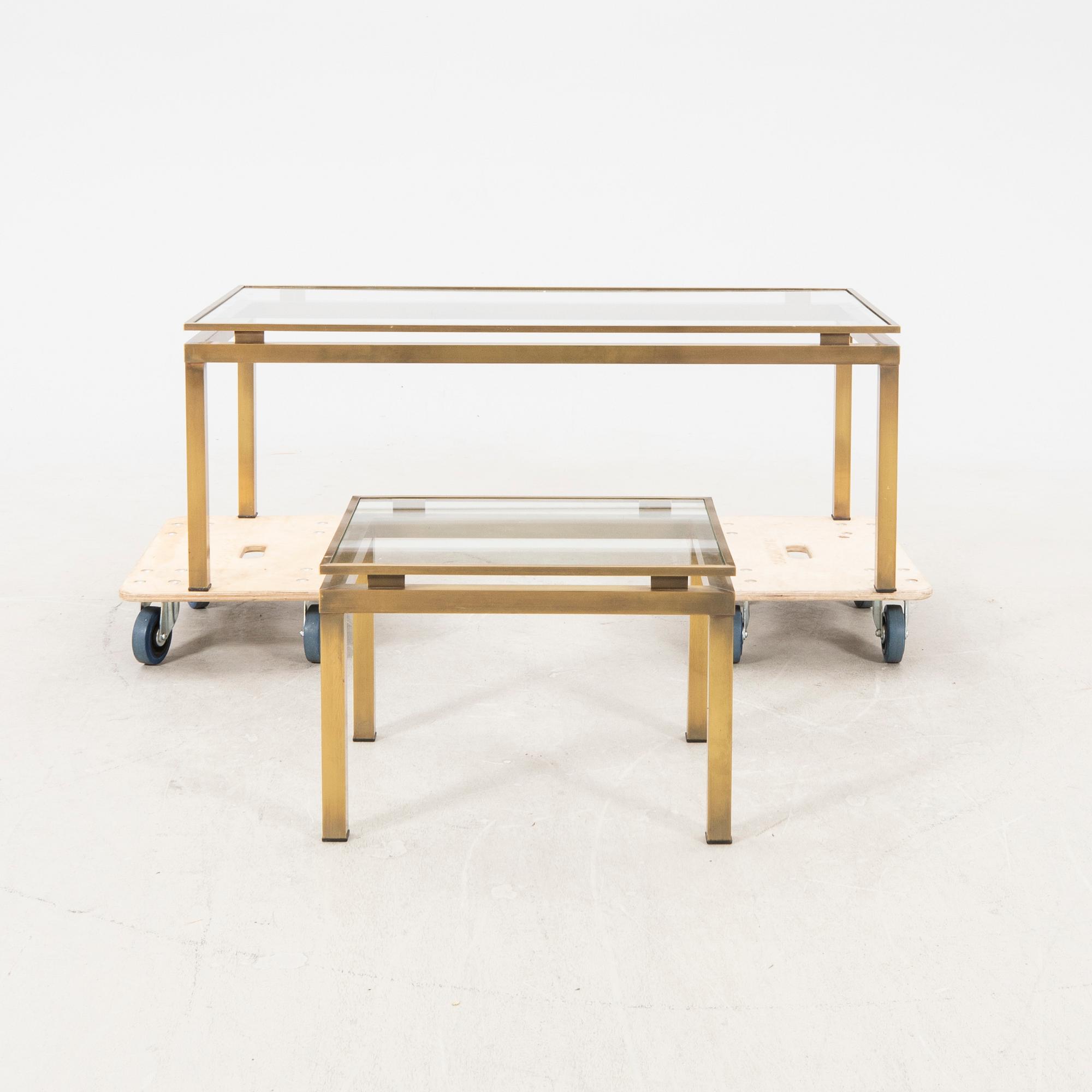 A coffee table and side table later part of the 20th century.