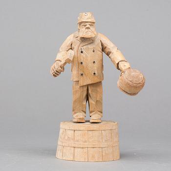 TWO WOOD SCULPTURES, one signed Axel Ericsson.